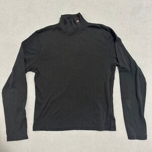 Polo Ralph Lauren Pullover Sweater Mock-Neck Long Sleeve Black Womens Size L